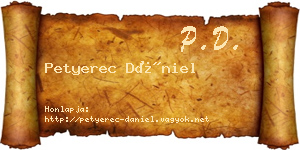Petyerec Dániel névjegykártya